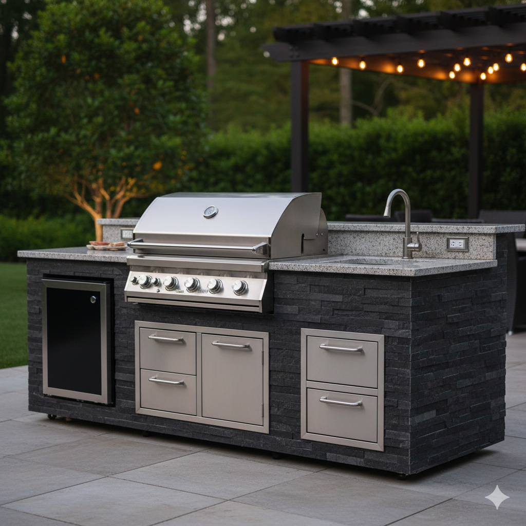OutdoorHub Elite Modular Grill Station with Integrated Sink