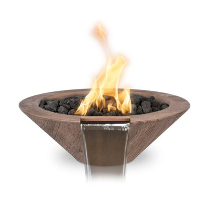 Cazo Fire & Water Bowl - GFRC Woodgrain - 24"