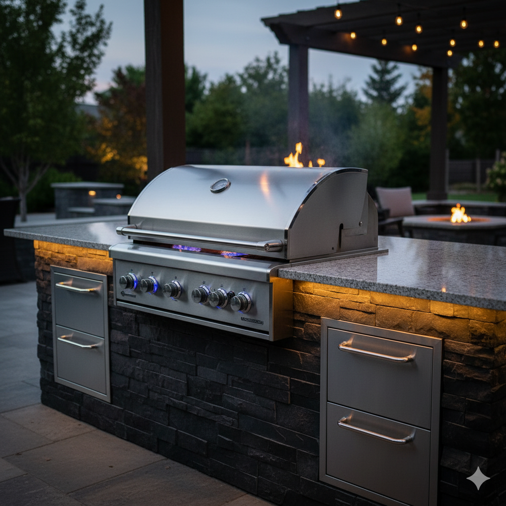 OutdoorHub Professional 42-Inch 5-Burner Built-In Grill